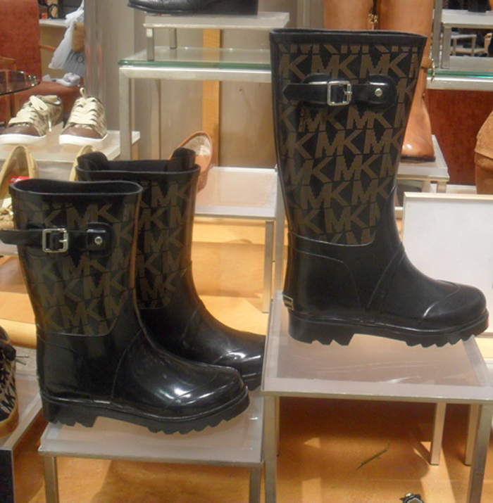 michael kors short black rain boots