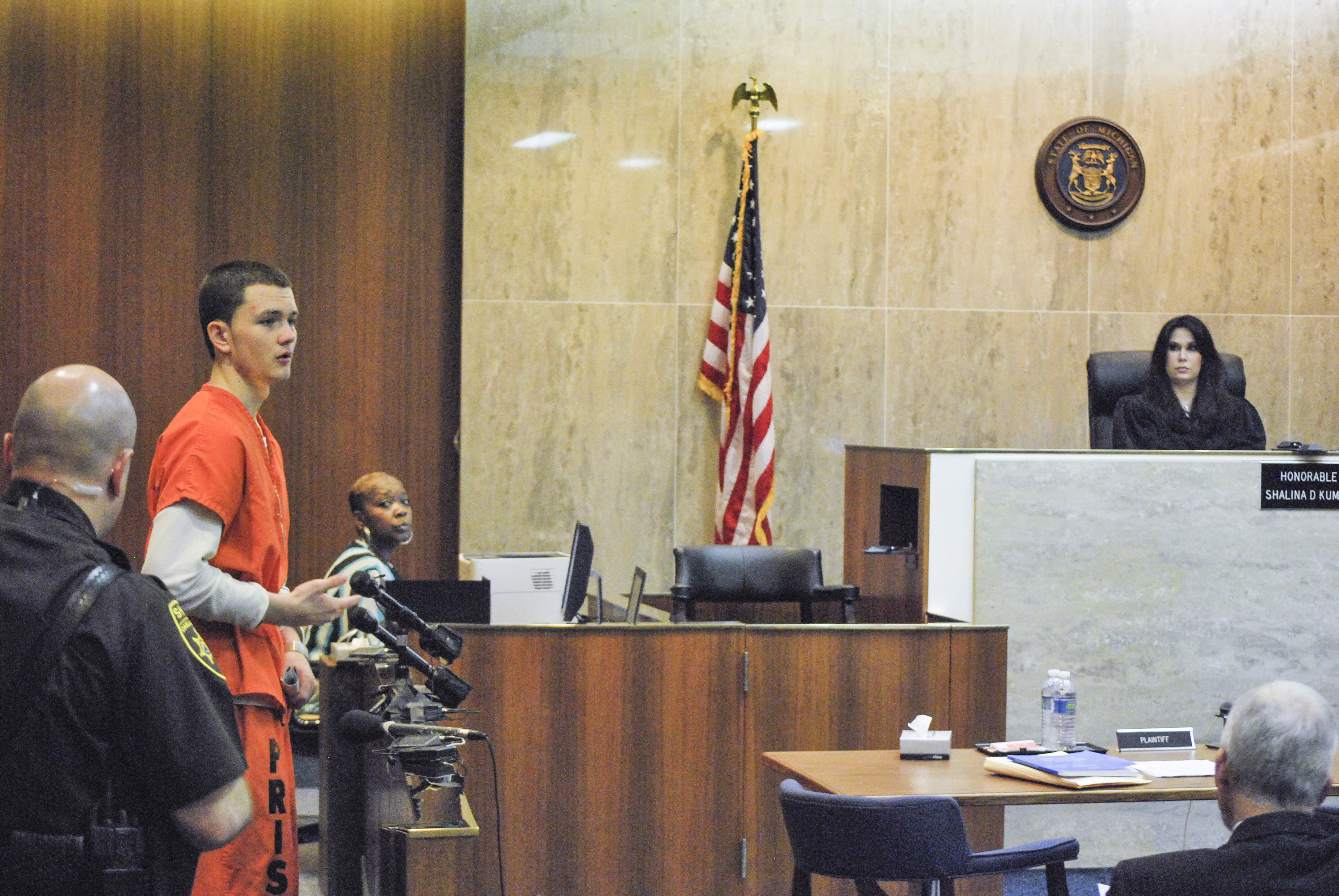 Mitchell Young appears in an Oakland County Circuit courtroom for the sentencing on July 24, 2013. Cipriano and Young made statements about the trial and expressed their condolences to the victims' families. The April 2012 brutal baseball bat attack killed Cipriano's father and seriously injured his mother and brother. (credit: George Fox/CBS 62)