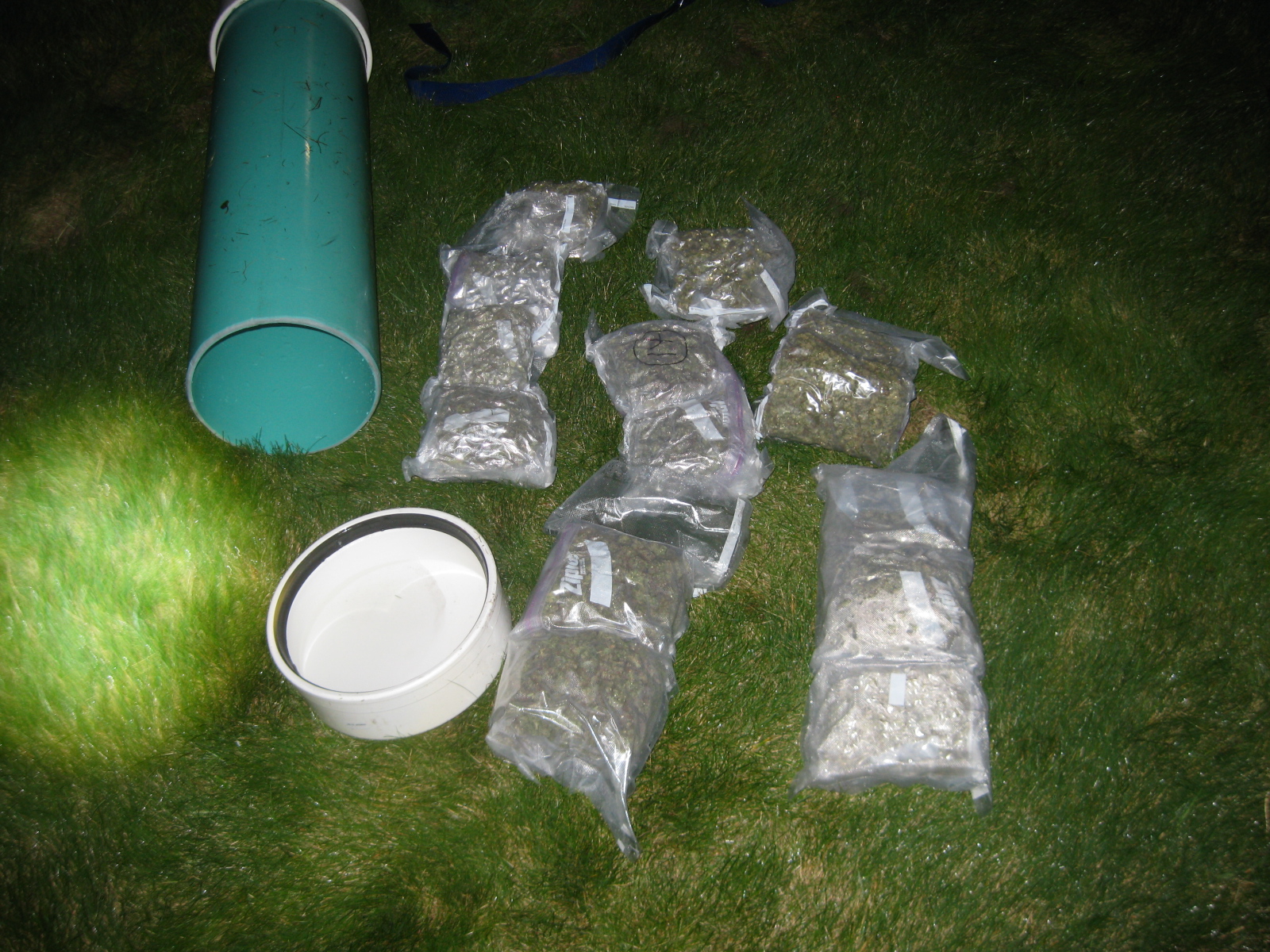 U.S. Border Patrol agents found more than 8 pounds of marijuana in this PVC pipe, smuggled across the St. Clair River by a Canadian scuba diver. (Credit: U.S. Border Patrol)