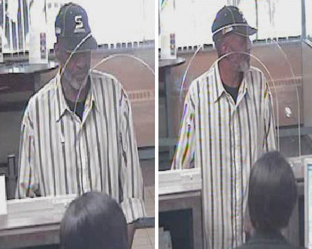 A suspected ID thief is seen in surveillance images. (credit: Department of Homeland Security)