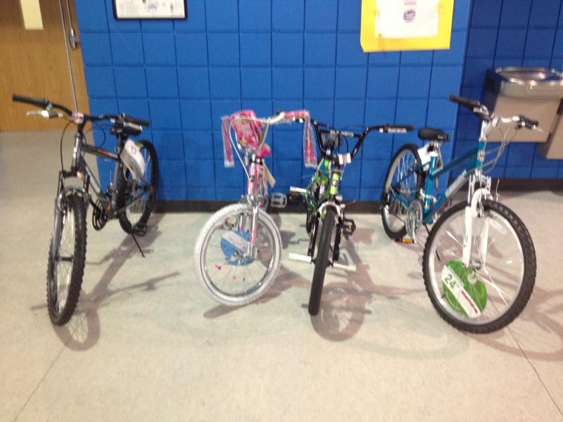 Detroit students who show up for Count Day have a chance to win one of these bikes. (Credit: Vickie Thomas/WWJ Newsradio 950)