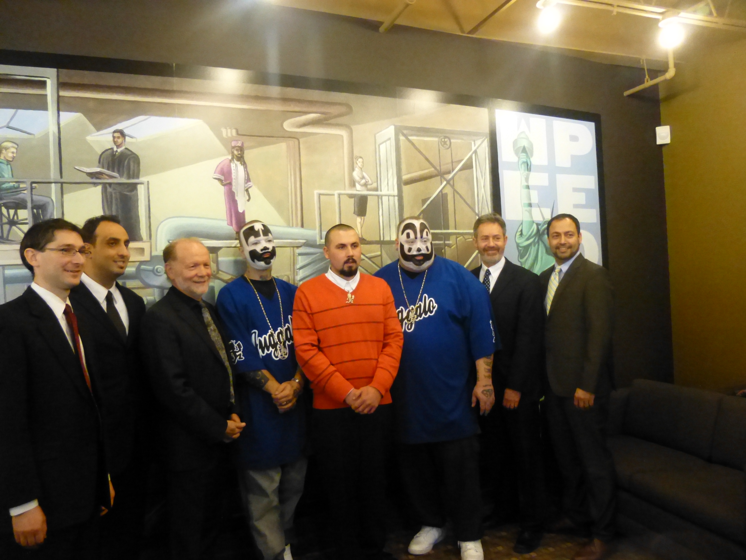 ICP poses for a photo with Brandon Bradley and attorneys. (credit: Pat Sweeting/WWJ)