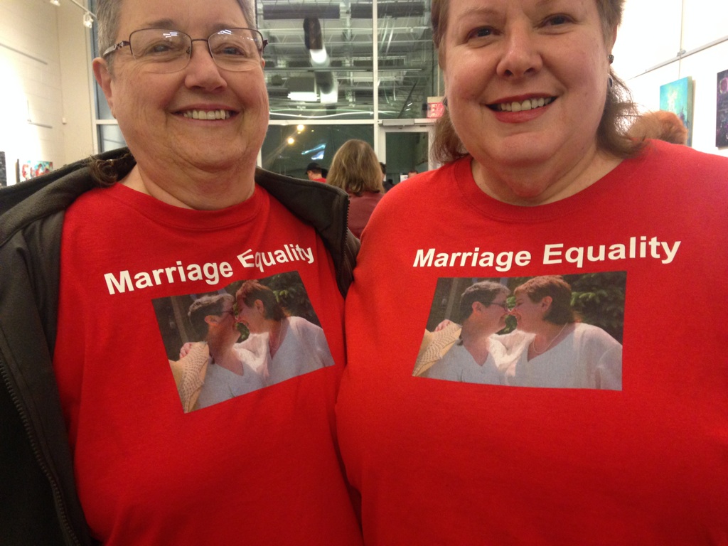 Supporters of April Deboer and her partner, Jayne Rowse attend a press conference after the Circuit Court's ruling to uphold the smae-sex marriage ban in Michigan. (Photo: Stephanie Davis/WWJ)
