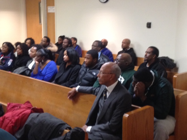 Former Detroit Mayor Dave Bing supportively sits in the front row during a sentencing hearing for Jayru Campbell, who pleaded guilty to assaulting his girlfriend. (credit: Mike Campbell/WWJ Newsradio 950)