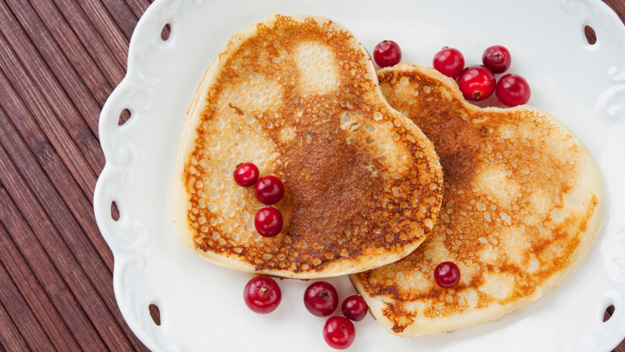 Heart Shape Pancakes Valentine\'s Day