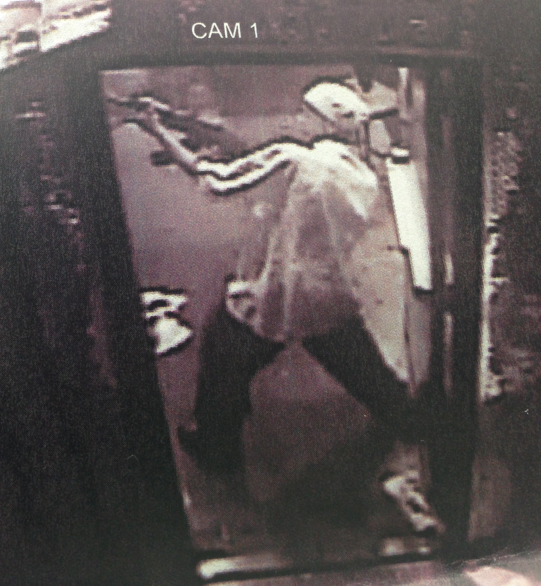 This is allegedly the club's chef, opening fire out the back door. (Credit: Vickie Thomas/WWJ Newsradio 950)