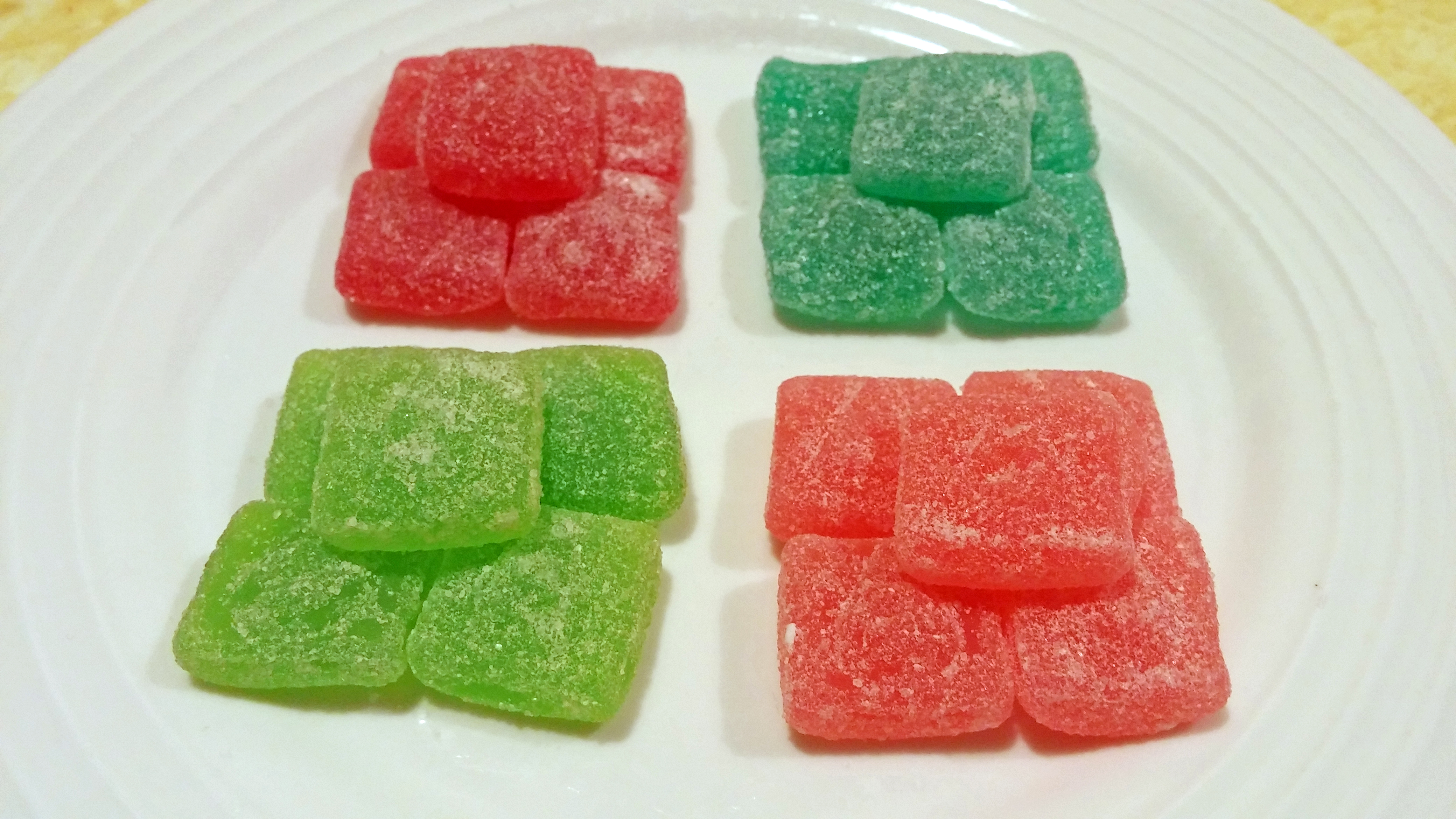 Sour Flavors (clockwise from top left): Cherry, Blue Raspberry, Strawberry and Watermelon. (Credit: CBSDetroit.com)