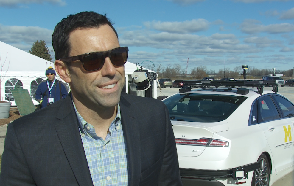 Jay Ellis, Director of Business Development at PolySync, talks how they are helping companies with autonomous vehicles, including self-driving motor racing. (credit: Paul Pytlowany/CBS 62)