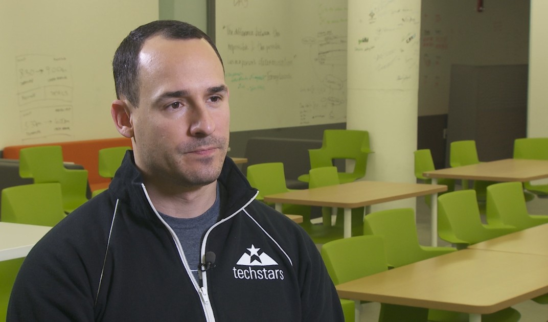 Ted Serbinski , Managing Director of Techstars Mobility, is investing in the future of transportation and mobility firms from Detroit office. (credit: Paul Pytlowany/CBS 62)