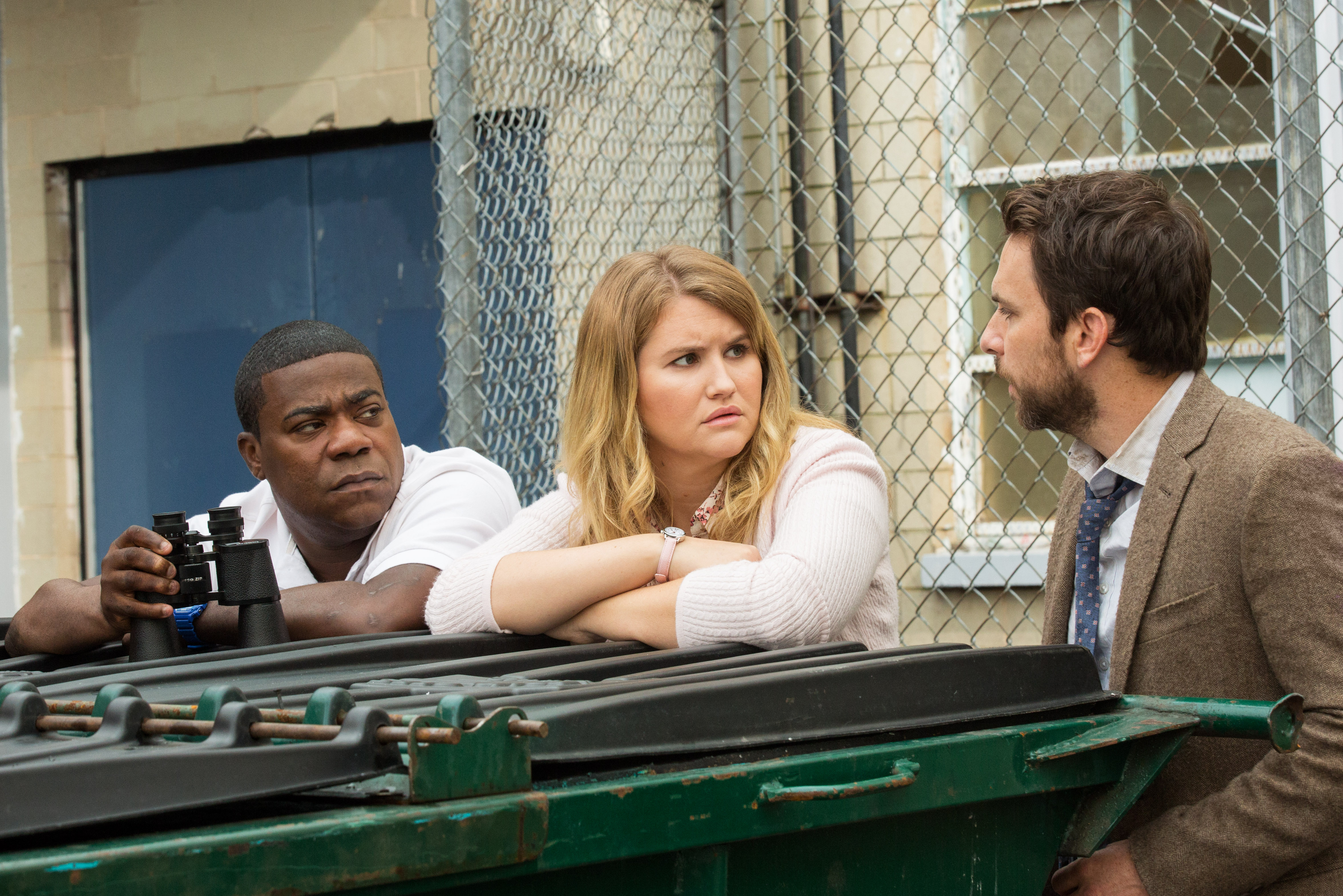(L-R) TRACY MORGAN as Coach Crawford, JILLIAN BELL as Holly and CHARLIE DAY as Andy Campbell in the New Line Cinema and Village Roadshow Pictures comedy "FIST FIGHT," a Warner Bros. Pictures release.