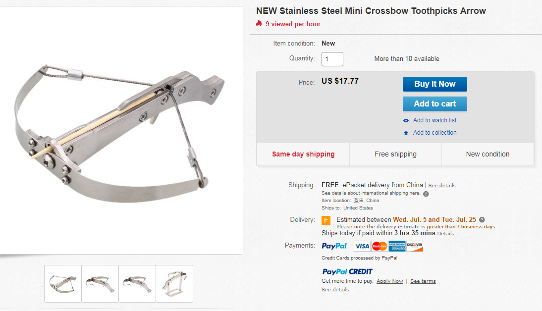 Metal Mini Crossbow Bow New Kids Adult Outdoor Toy Gift Home Decor B$ 