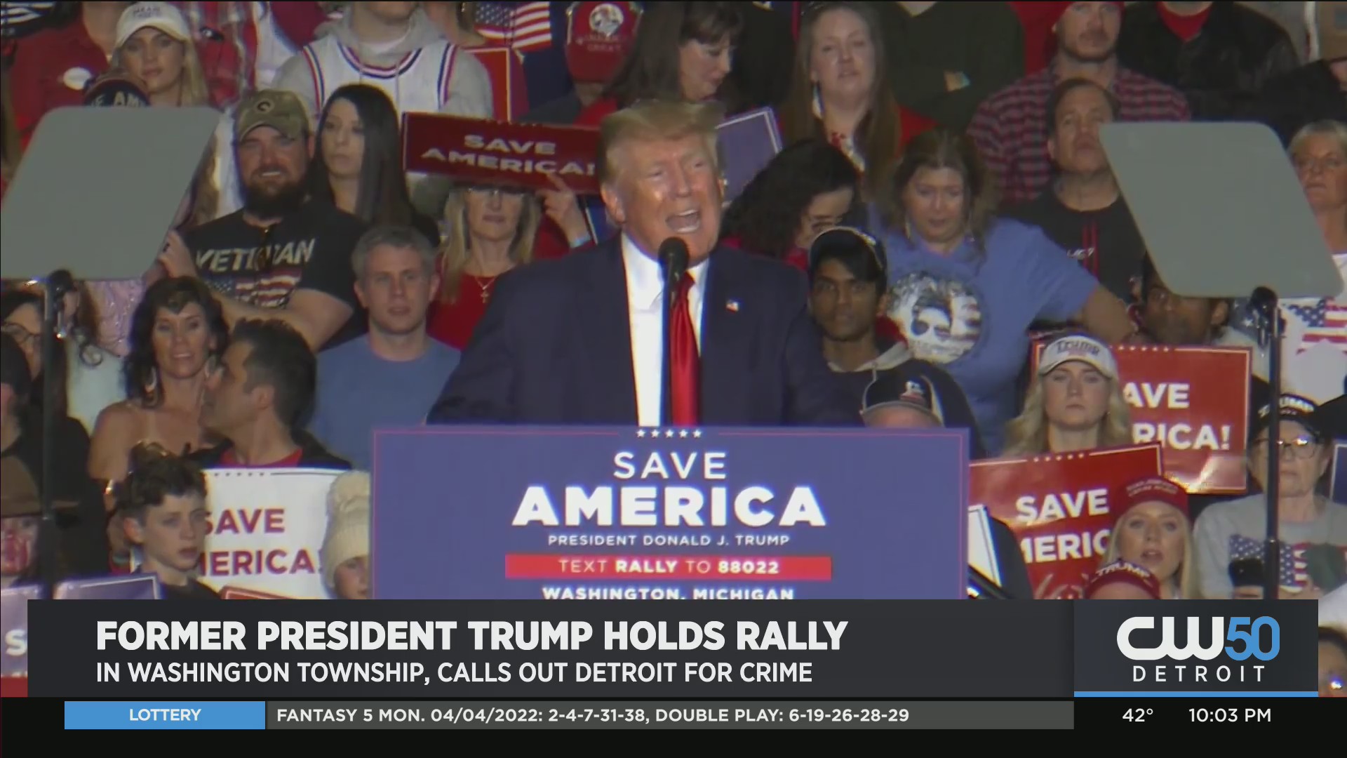 Former President Donald Trump Hosts Rally In Washington Township